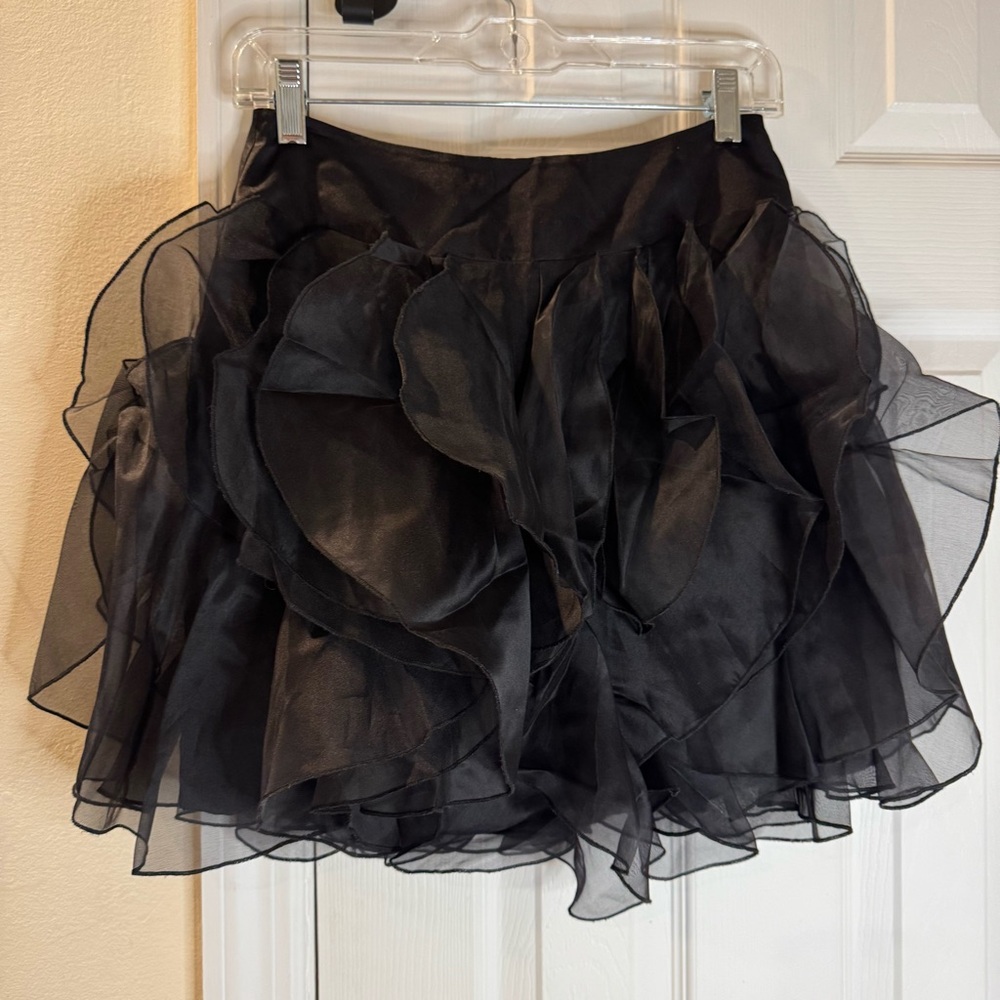 NWT In Add Minus Black Chiffon & Orcanza Mini Skirt